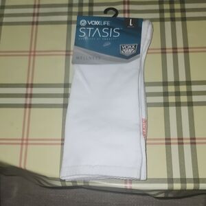 Voxxlife Stasis Athletic Socks Unisex - White Red Size L Large NWT NEW